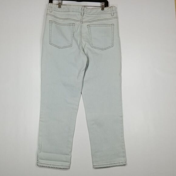 Joe Fresh Hi Rise Crop Jeans Size 29 5 Pocket Front Button With Zipper Soft Blue - Picture 3 of 8